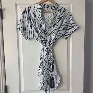 Women's Zebra Print Wrap Top